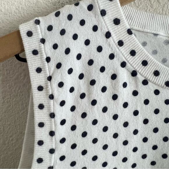 J Crew Polka Dot White Blue Preppy Feminine Small - Picture 3 of 6